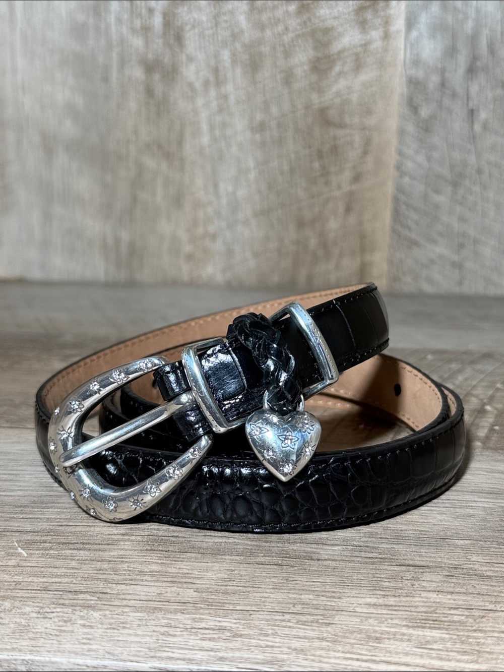 Brighton Leather Heart Charm Belt
